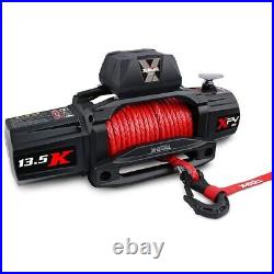 X-BULL 13500 LBS Electric Winch XPV 12V Synthetic Red Rope New Arrival Jeep