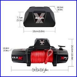X-BULL 13500 LBS Electric Winch XPV 12V Synthetic Red Rope New Arrival Jeep