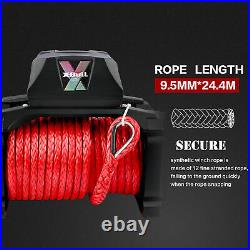 X-BULL 14500LBS 12V Electric Winch Synthetic Rope Jeep Towing Truck Off Road 4WD