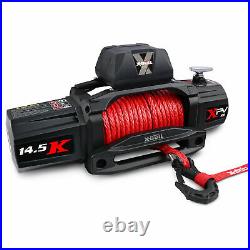 X-BULL 14500LBS 12V Electric Winch Synthetic Rope Jeep Towing Truck Off Road 4WD