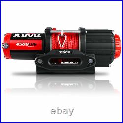 X-BULL 4500LBS 12V Electric Winch ATV 4WD Winch Red Synthetic Rope New Arrival