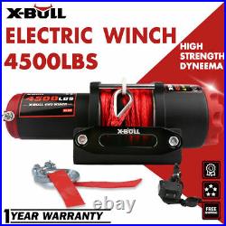 X-BULL 4500LBS 12V Electric Winch ATV UTV Towing Truck Synthetic Rope Red 4WD
