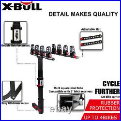 X-BULL 4-Bike Carrier Rack Hitch Mount Swing Down Bicycle Rack With2 Receiver SUV
