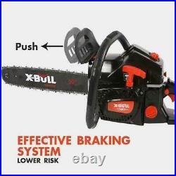 X-BULL 62cc Chainsaw 20 Bar Powered Chain Saw Engine 2 Cycle Gasoline Red