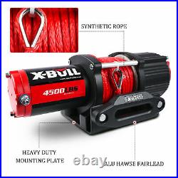 X-BULL Electric Winch 12V 4500LBS ATV UTV Towing Truck Synthetic Rope RED 4WD