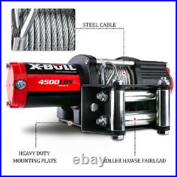 X-BULL Electric Winch 4500LBS Steel Cable 12V Towing Truck Off-Road ATV UTV 4WD